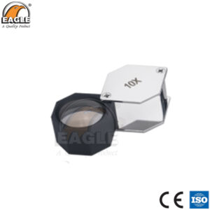 Eye Loupe Triplet 10x - Black & Chromed - 18 MM - Hexagonal