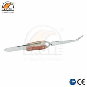 Bent Cross Locking Tweezers with Grip